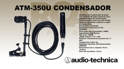 CONDENSADOR AUDIO-TECHNICA-ATM-350